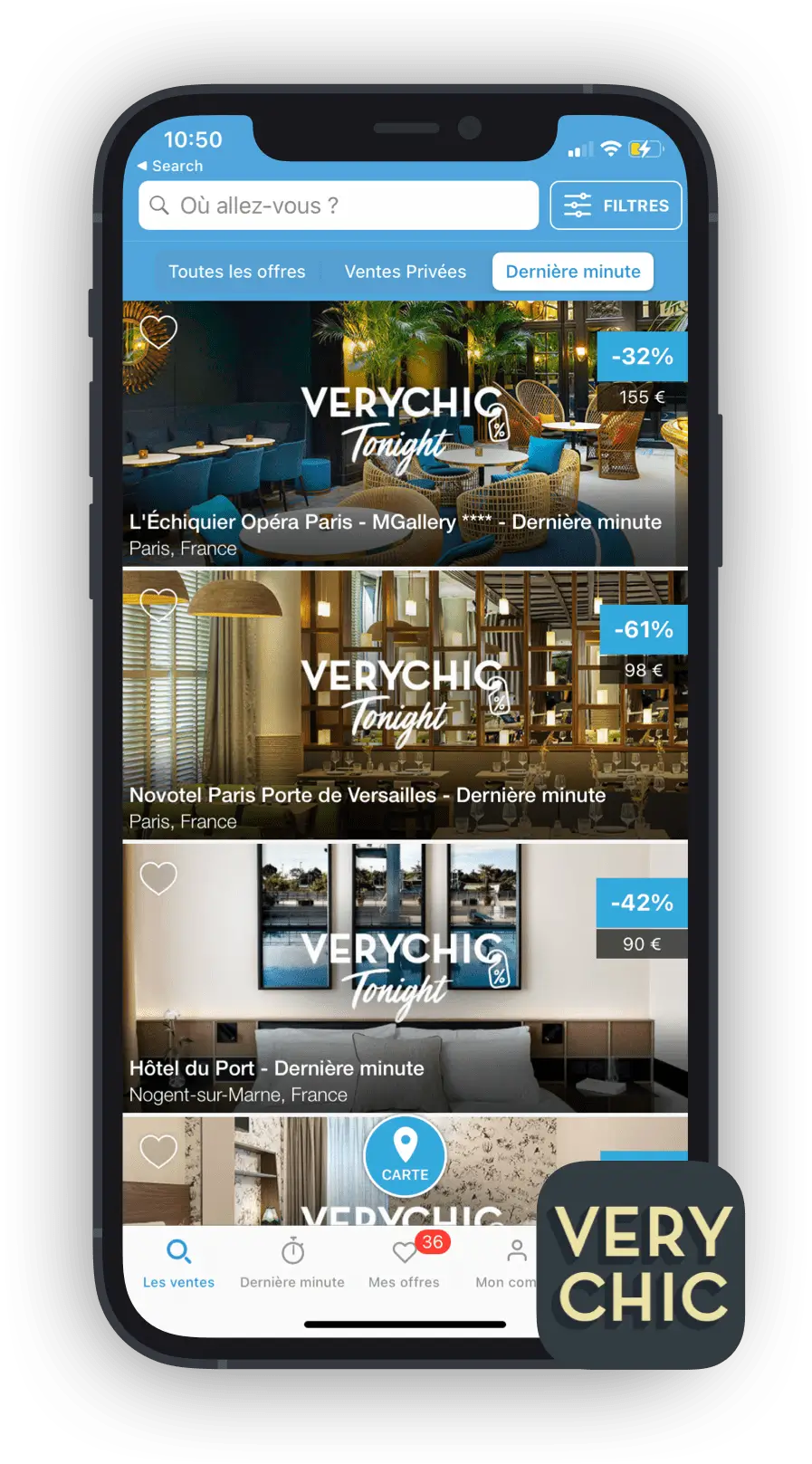 VeryChic's mobile application